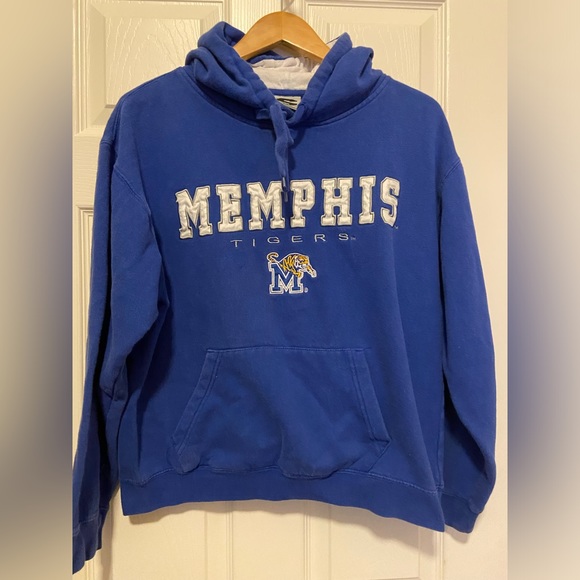 Memphis Tigers Hoodie Stadium Athletics NCAA Large Blue Embroidered Vintage - Picture 1 of 5